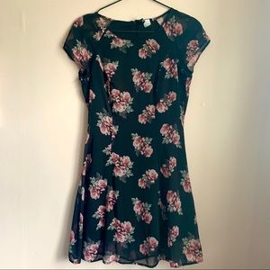 H&M Black Floral Mini Dress